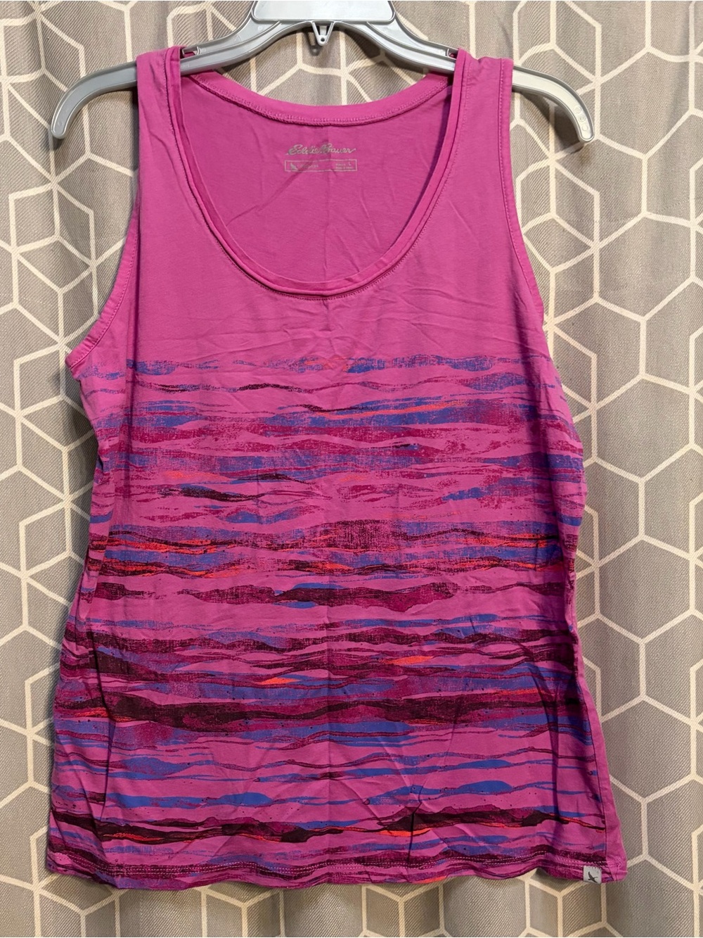 Eddie Bauer Magenta Striped Tank Top